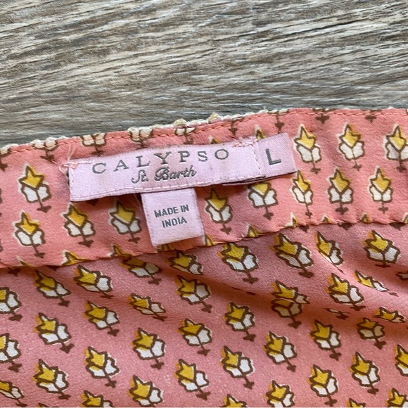 Calypso St. Barth Long Sleeve Beaded Caftan with Tassel Front Size Large - Picture 5 of 5